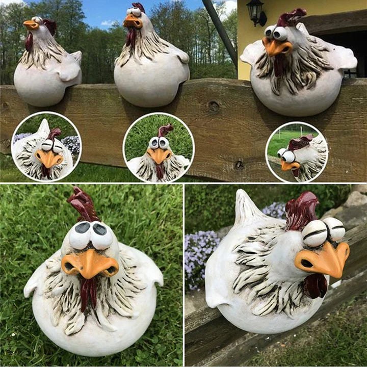Figurine décorative de coq en résine, décoration de jardin résistante aux intempéries, 16 cm, ornement de jardin coloré, décoration extérieure | Sulvida