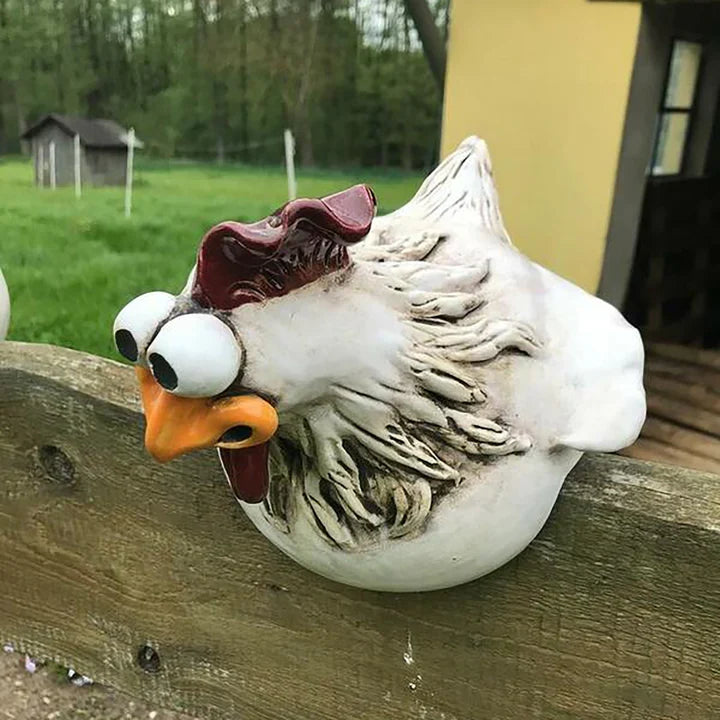 Figurine décorative de coq en résine, décoration de jardin résistante aux intempéries, 16 cm, ornement de jardin coloré, décoration extérieure | Sulvida