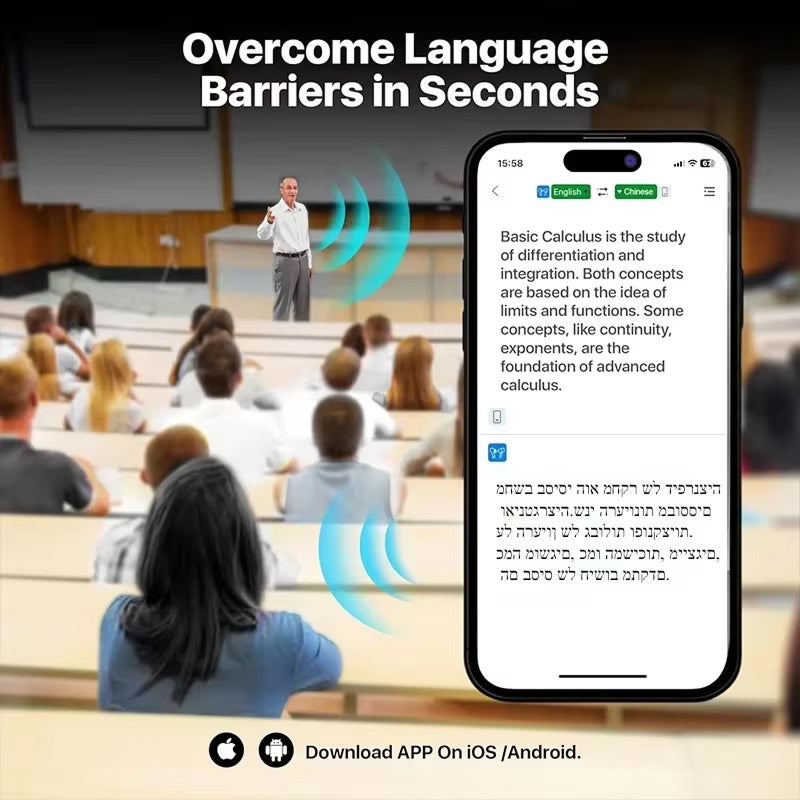 Écouteurs traducteurs dotés d’une technologie d’IA, 144 langues, traduction en temps réel, écouteurs sans fil Bluetooth 5.4 pour la communication et les voyages - Sulvida