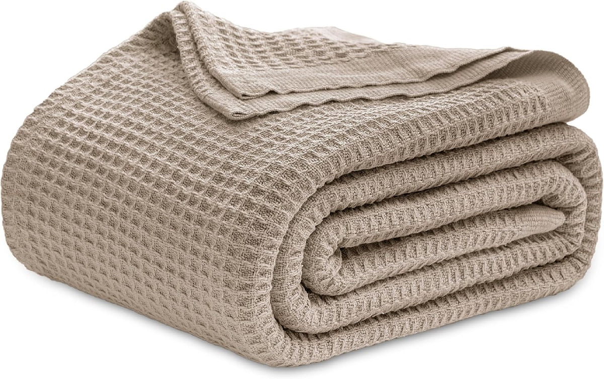 Katoenen Wafelweefsel Deken Queen Size Zacht Ademend Licht Luxe Zomerdeken voor Bed Bank Slaapkamer Comfort | Sulvida
