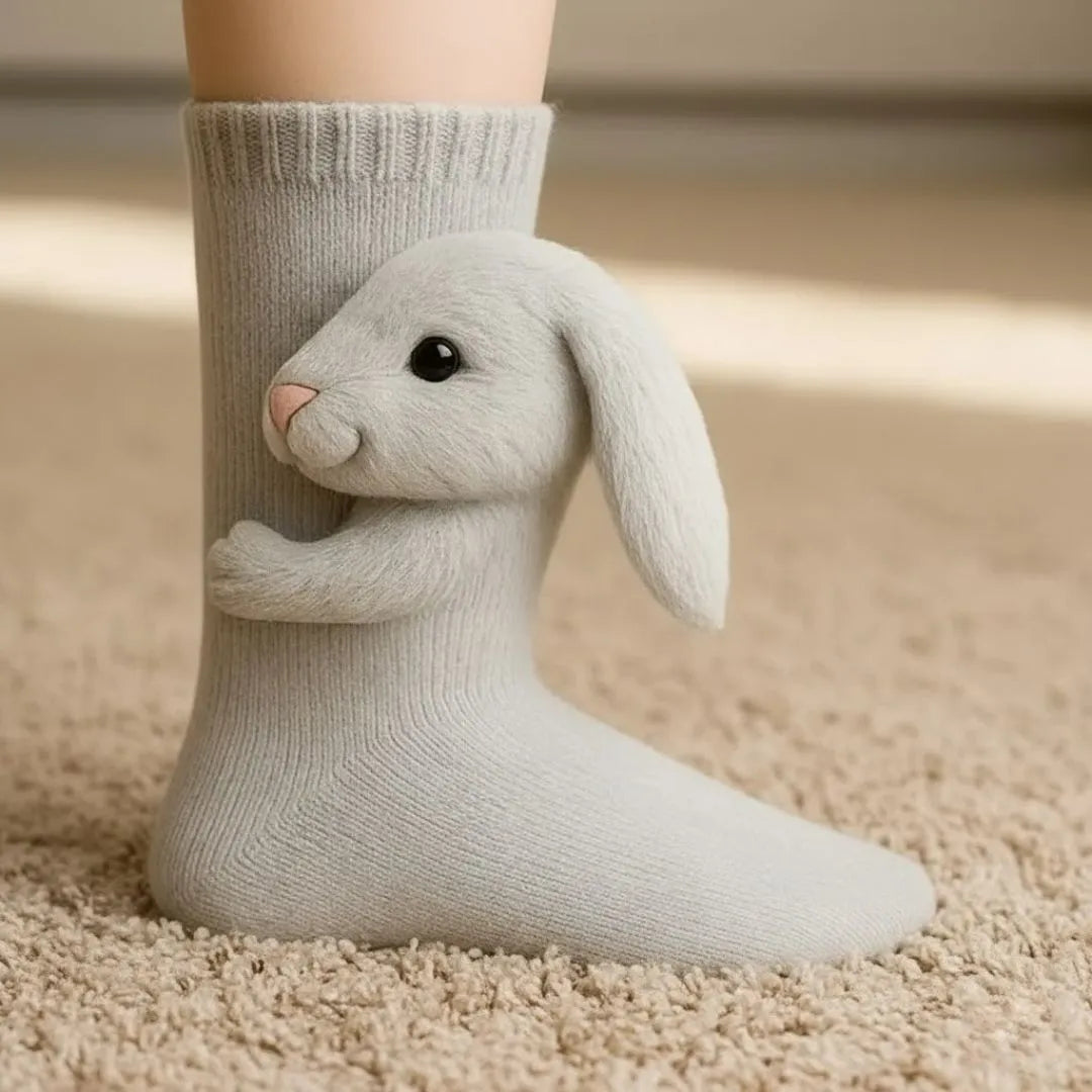 Verwarmde knuffelsokken in grappige diermotieven voor koude voeten thuis unisex comfort warm pluche sloffen | Sulvida