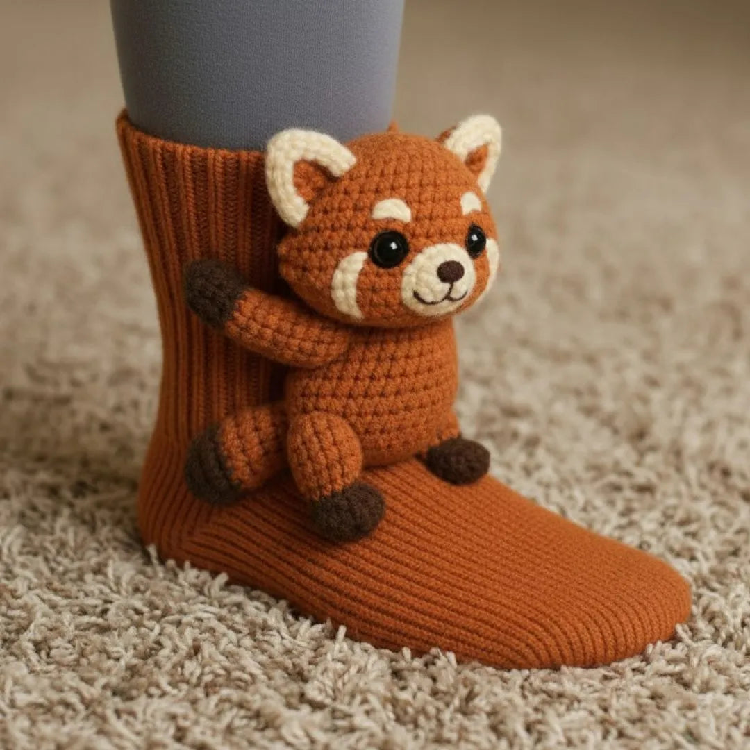 Verwarmde knuffelsokken in grappige diermotieven voor koude voeten thuis unisex comfort warm pluche sloffen | Sulvida