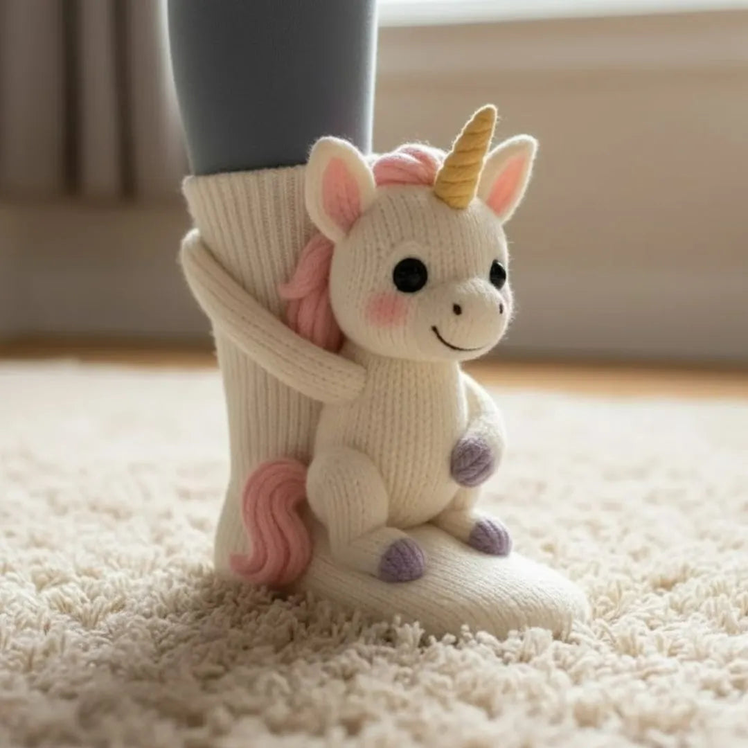 Verwarmde knuffelsokken in grappige diermotieven voor koude voeten thuis unisex comfort warm pluche sloffen | Sulvida