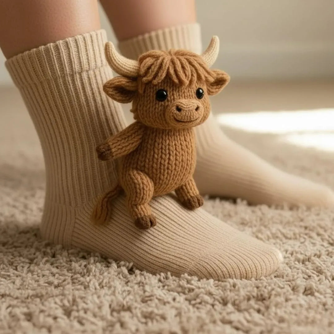Verwarmde knuffelsokken in grappige diermotieven voor koude voeten thuis unisex comfort warm pluche sloffen | Sulvida
