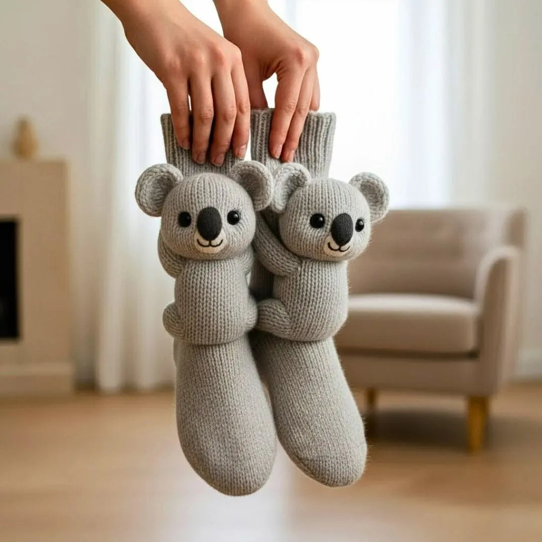Verwarmde knuffelsokken in grappige diermotieven voor koude voeten thuis unisex comfort warm pluche sloffen | Sulvida