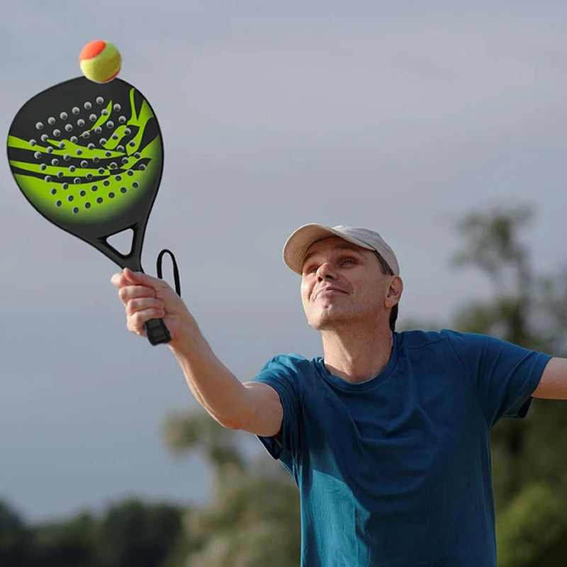 Raquette de padel pour débutants en fibre de carbone, 365g, noyau en mousse EVA, forme ronde, légère, pour le contrôle et le confort | Sulvida