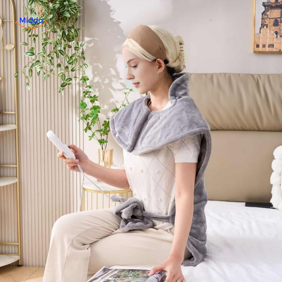 Verwarmingscape Nek Schouders Elektrisch Warmtetherapie Fluweel 9 Verwarmingsstanden Timer 90min Autostop | Sulvida
