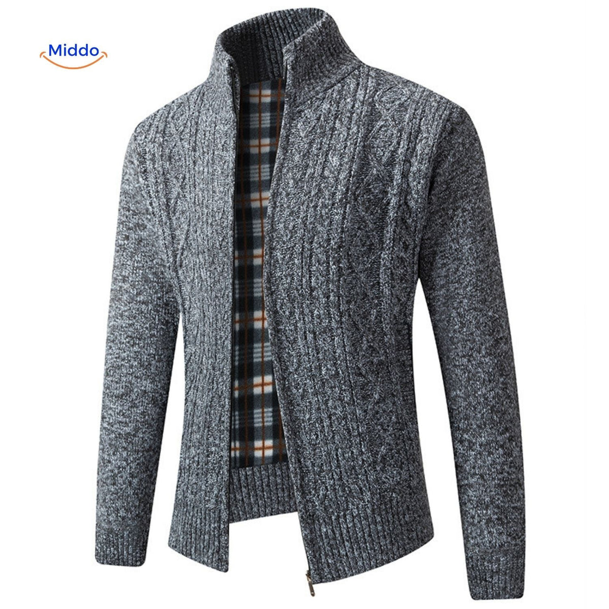 Gebreid heren vest gevoerd warm ribboorden ritssluiting casual bovenlaag elegante pasvorm herfst winter | Sulvida