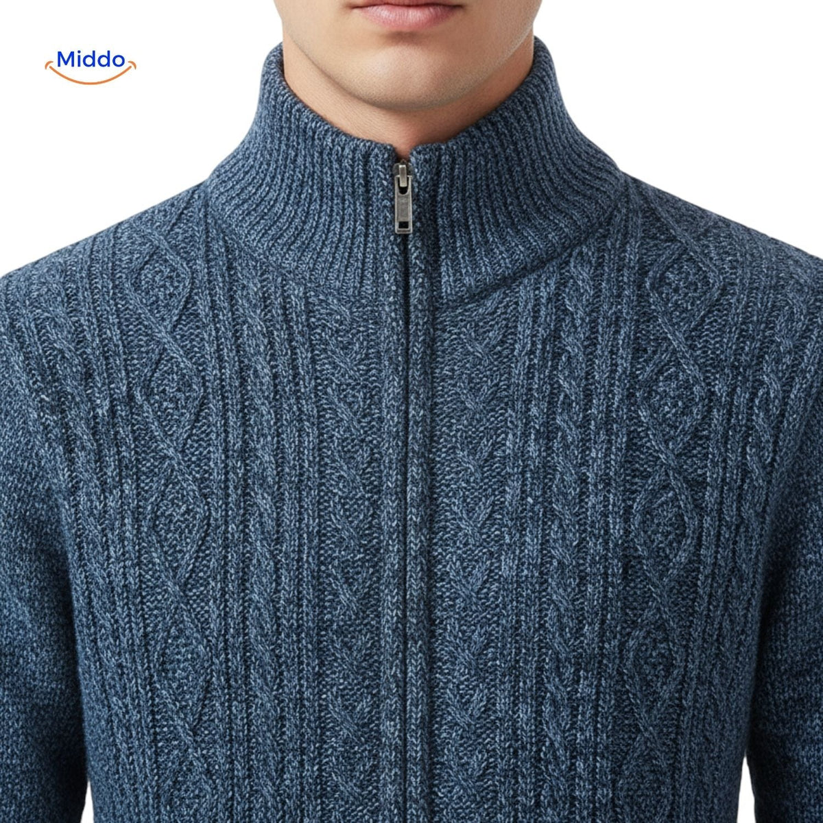 Gebreid heren vest gevoerd warm ribboorden ritssluiting casual bovenlaag elegante pasvorm herfst winter | Sulvida
