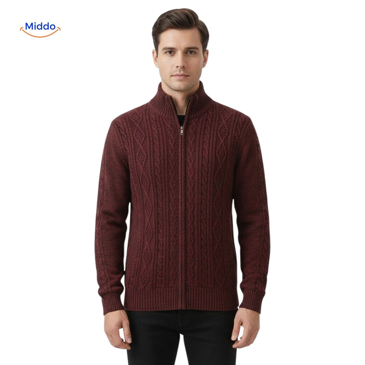 Gebreid heren vest gevoerd warm ribboorden ritssluiting casual bovenlaag elegante pasvorm herfst winter | Sulvida