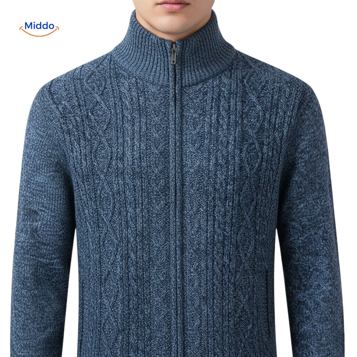 Gebreid heren vest gevoerd warm ribboorden ritssluiting casual bovenlaag elegante pasvorm herfst winter | Sulvida