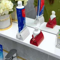 Tandpasta Uitknijper Badkamer 2 Stuks Wit Grijs | Handig Zuinig Knijpgereedschap voor Alle Tubes Cosmetica | Sulvida