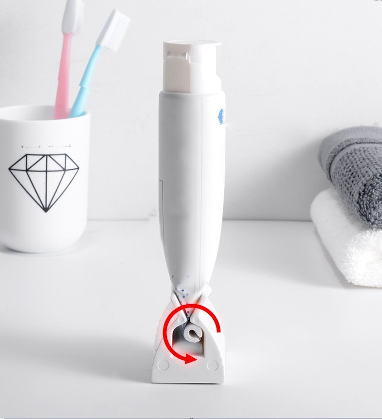 Tandpasta Uitknijper Badkamer 2 Stuks Wit Grijs | Handig Zuinig Knijpgereedschap voor Alle Tubes Cosmetica | Sulvida