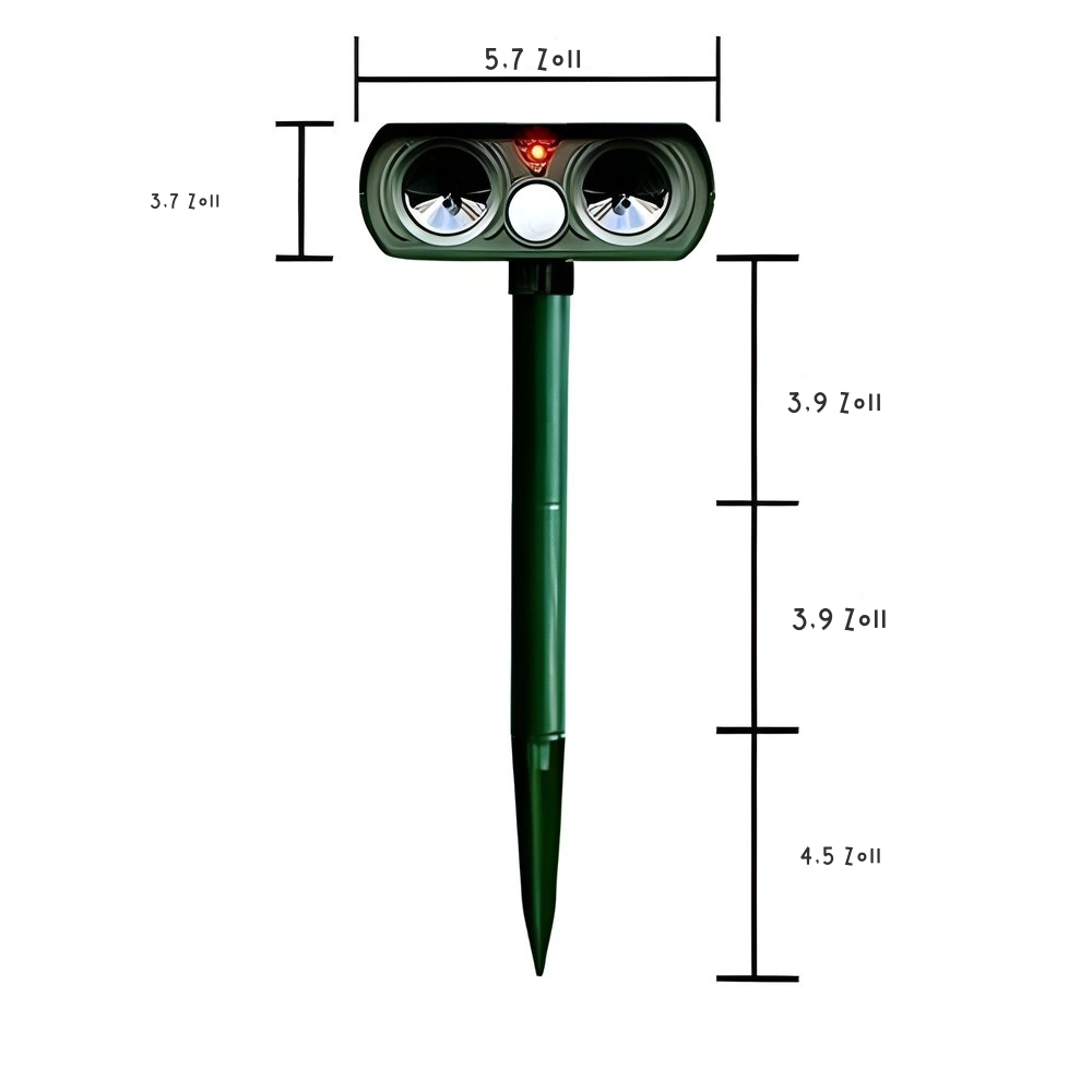 Solar Tiervertreiber Ultraschall 8–10m IP66 13,5–45,5kHz Garten