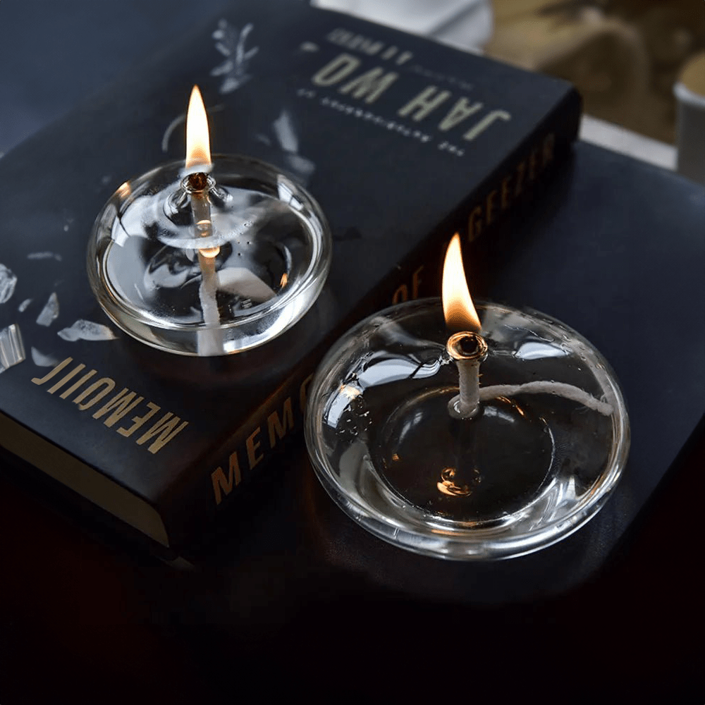 Glazen Olielamp Transparant Decoratief Windlicht Sfeerverlichting Eetkamer Woonkamer Tafel Kaarsenhouder | Sulvida