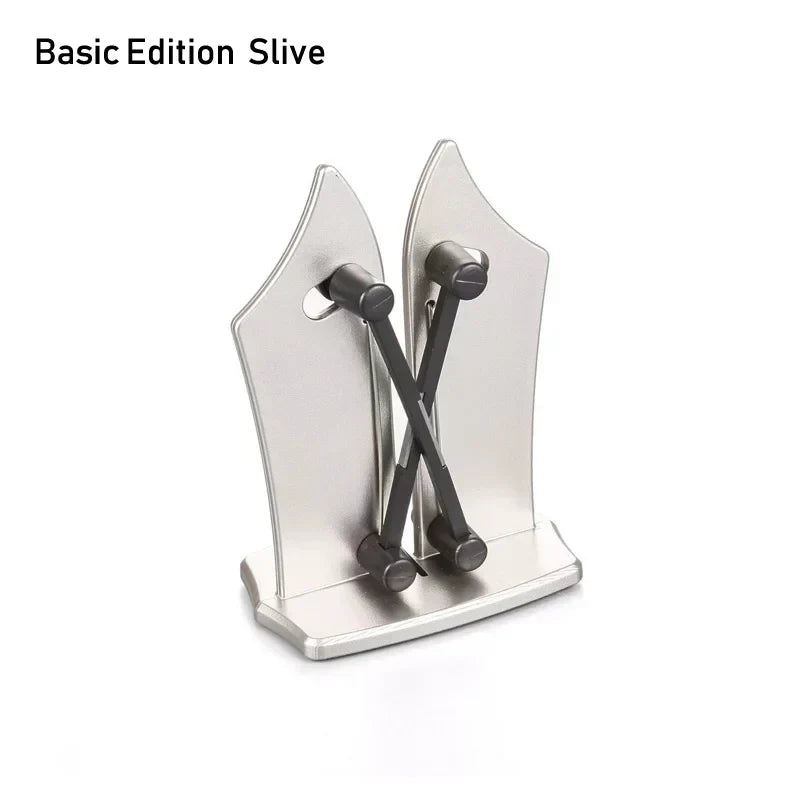 Drietraps Messenslijper Zwart Roestvrij Staal Professioneel Keukenmes Slijpen Compact Slim Design Scherp | Sulvida