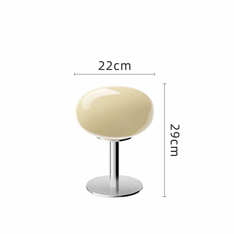 Glazen Tafellamp met Chromen Voet Retro Design Sfeerlamp Slaapkamer Woonkamer Nachtkastje LED Verlichting | Sulvida