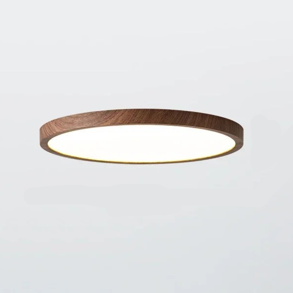 Ultradunne Ronde Plafondlamp Notenhout Modern Design 30cm 40cm Warm Sfeerverlichting Scandinavisch Woonkamer | Sulvida