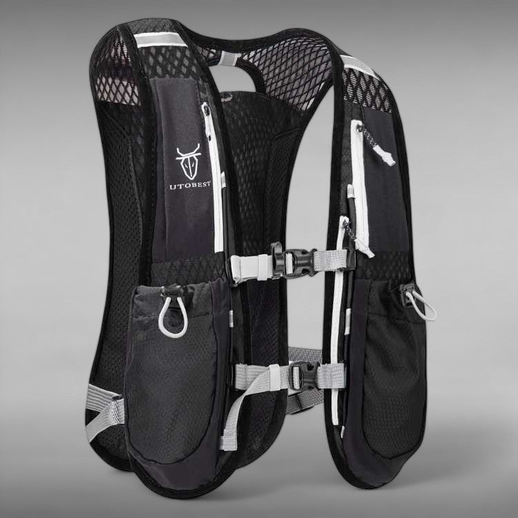 Hardloopvest met hydratatie lichtgewicht mesh ergonomisch verstelbaar reflecterende strips trail running | Sulvida