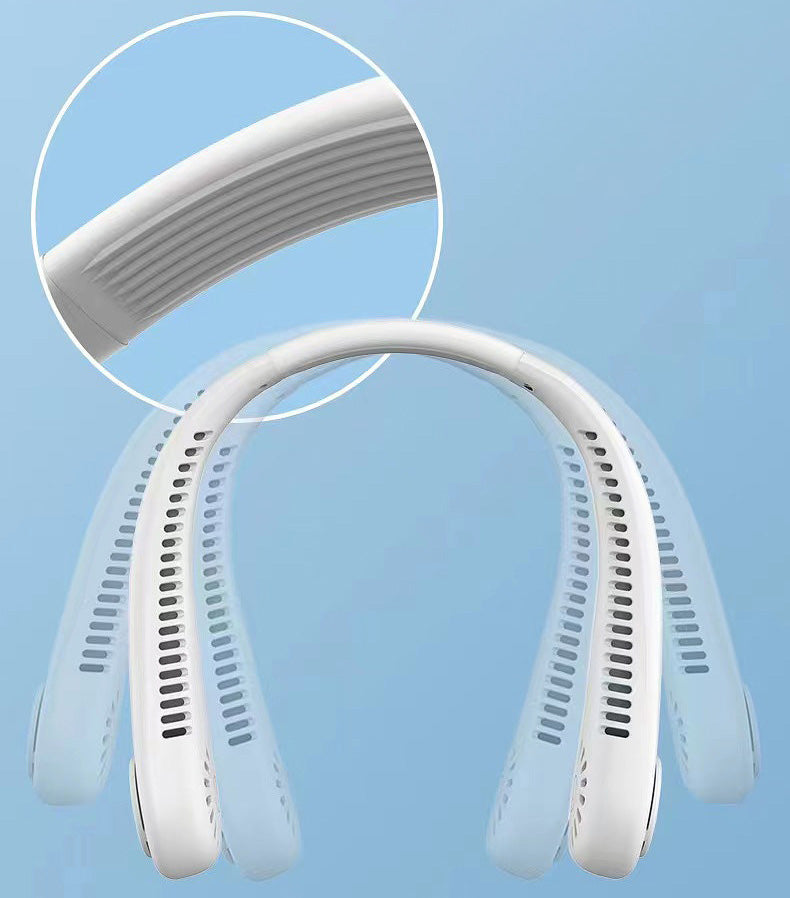 Draagbare Nekventilator Oplaadbaar 5 Snelheden Handsfree Design Koeling Onderweg Zwart Wit Roze Blauw Groen | Sulvida