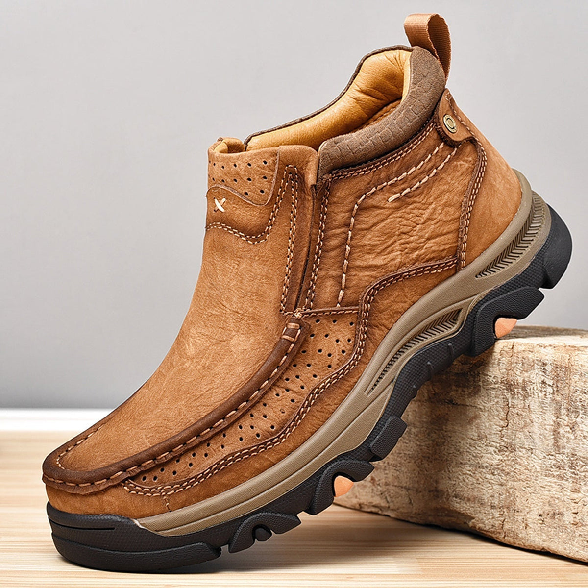 Orthopedische Hoge Schoenen Unisex Comfort Leer Ergonomisch Steunzool Dagelijks Wandelen Casual Stijl | Sulvida