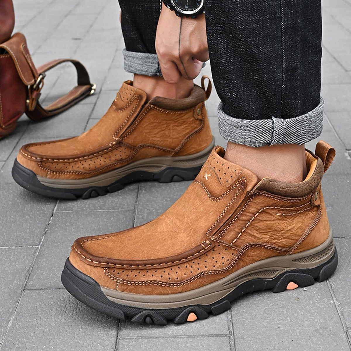 Orthopedische Hoge Schoenen Unisex Comfort Leer Ergonomisch Steunzool Dagelijks Wandelen Casual Stijl | Sulvida