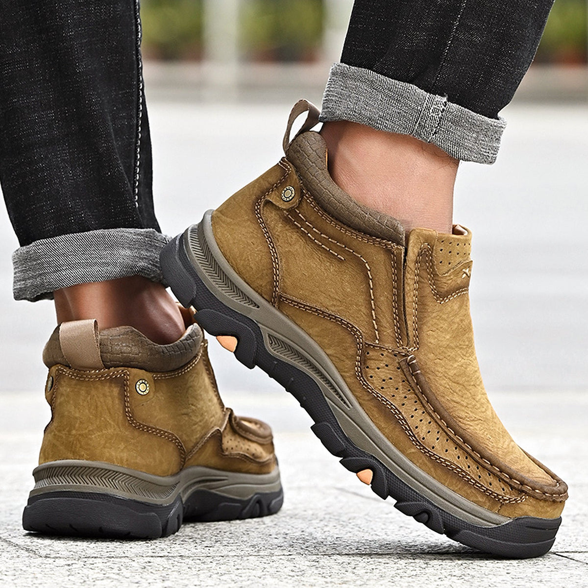 Orthopedische Hoge Schoenen Unisex Comfort Leer Ergonomisch Steunzool Dagelijks Wandelen Casual Stijl | Sulvida