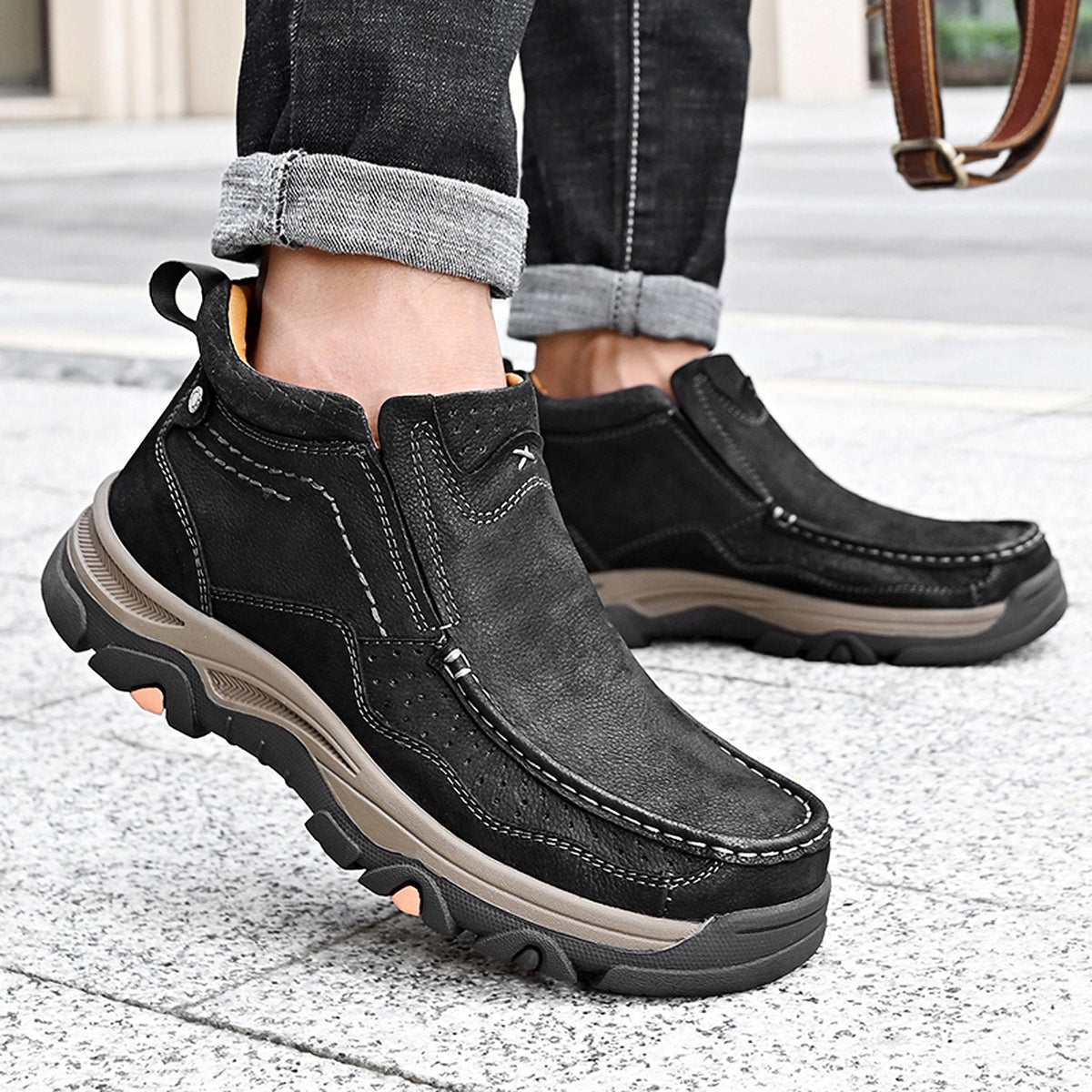 Orthopedische Hoge Schoenen Unisex Comfort Leer Ergonomisch Steunzool Dagelijks Wandelen Casual Stijl | Sulvida
