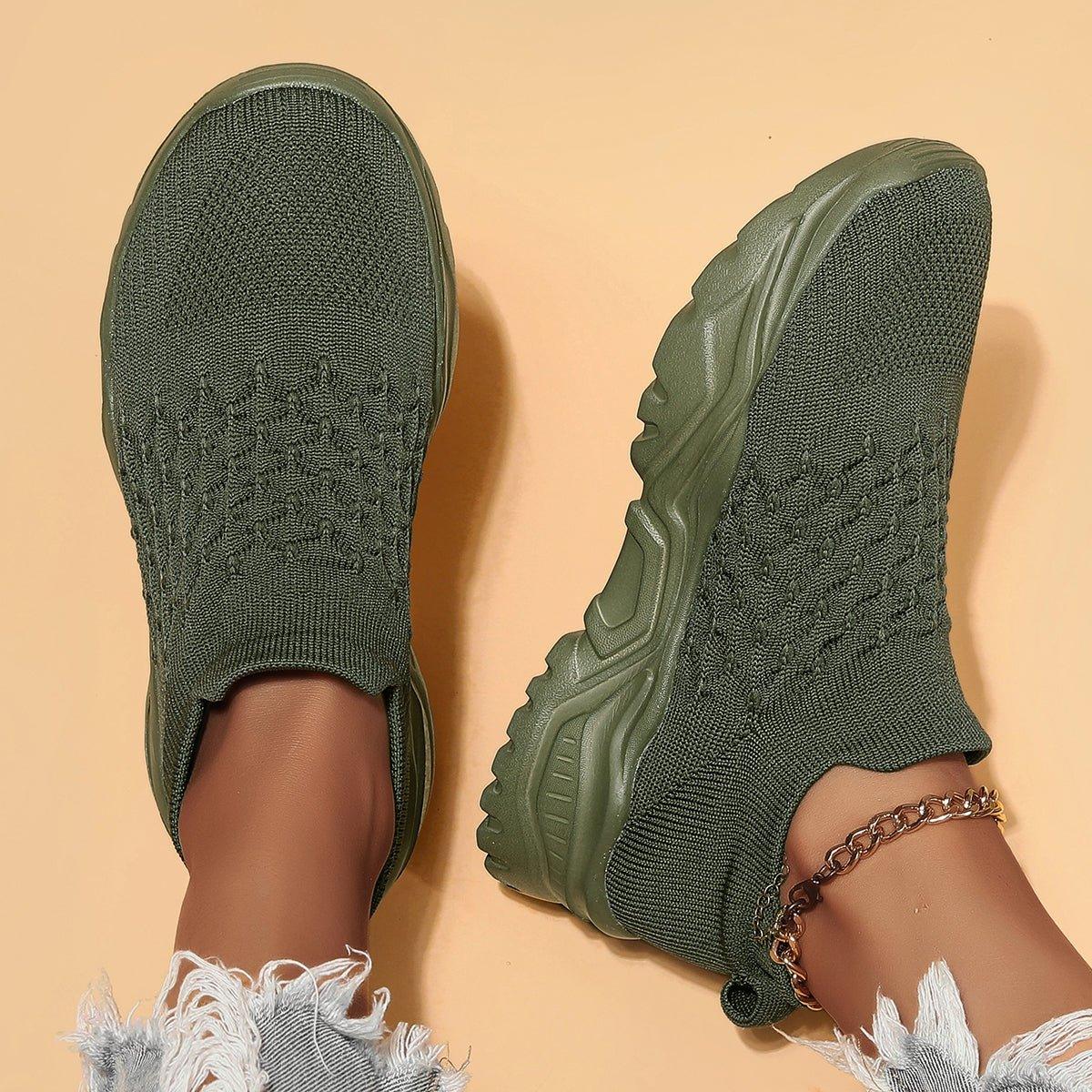 Ortopedische instappers olijfgroen herenschoenen damesschoenen comfortabel casual unisex wandelschoenen | Sulvida