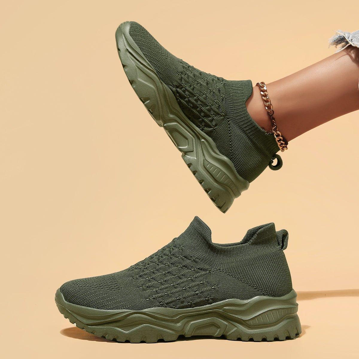Ortopedische instappers olijfgroen herenschoenen damesschoenen comfortabel casual unisex wandelschoenen | Sulvida