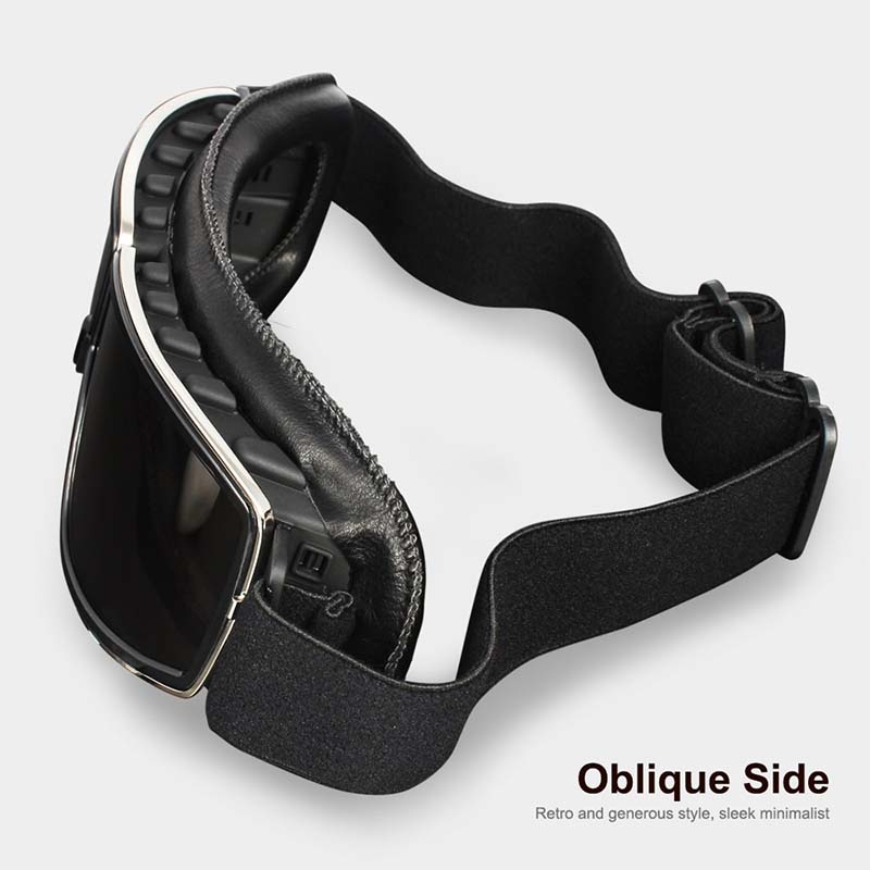 Motorgoggles Over Bril Aviator UV-bescherming Stofdicht Retro Sport Leren Beschermbril voor Motor Fiets | Sulvida