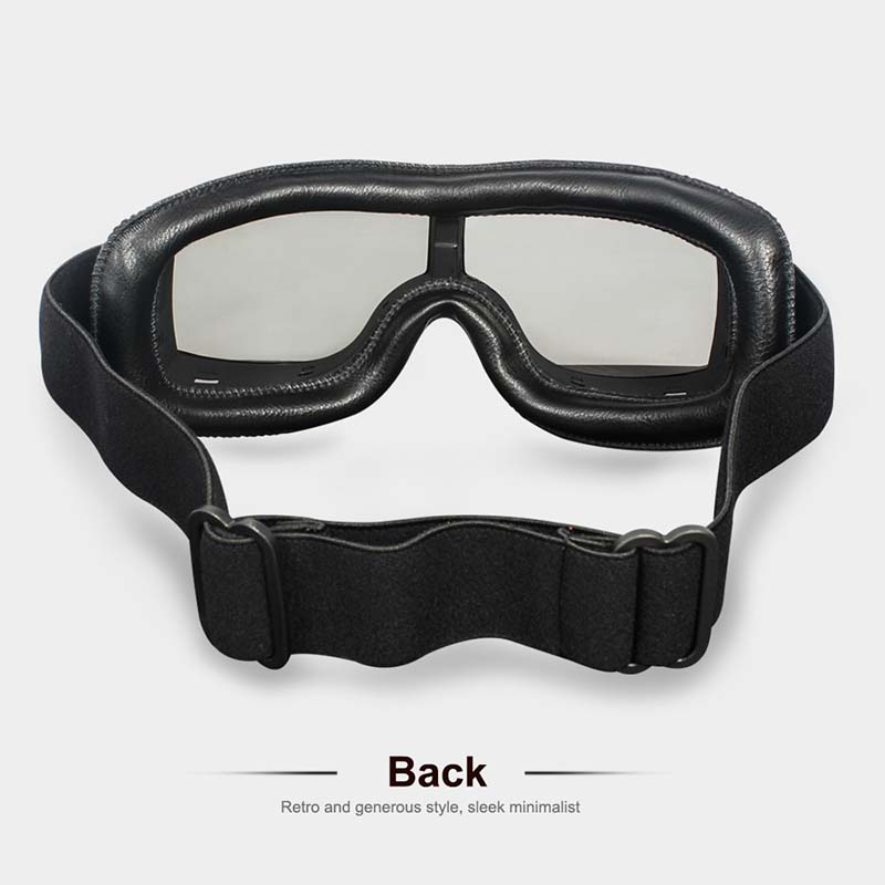 Motorgoggles Over Bril Aviator UV-bescherming Stofdicht Retro Sport Leren Beschermbril voor Motor Fiets | Sulvida