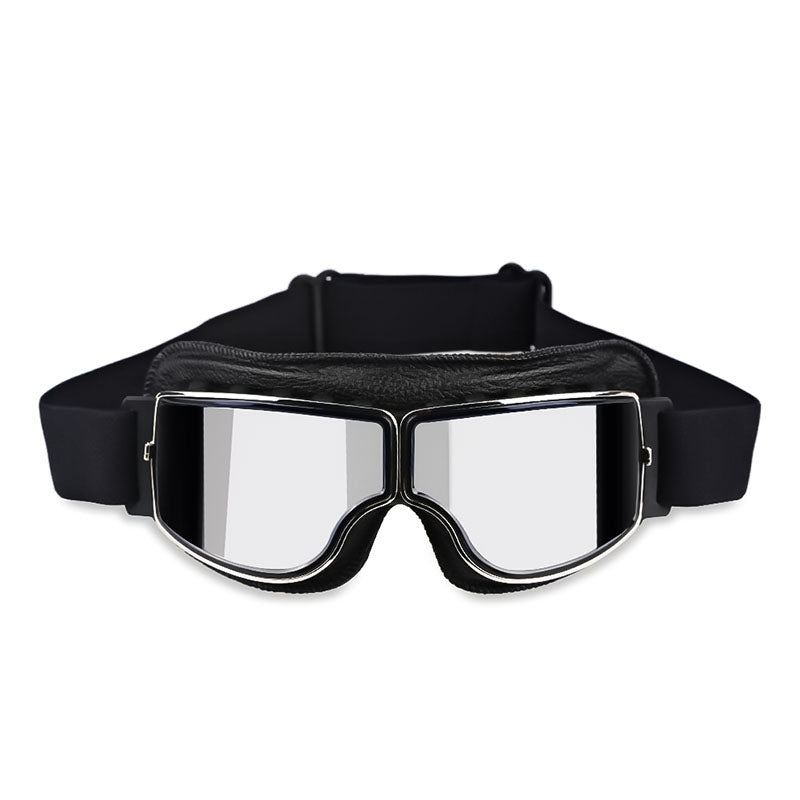 Motorgoggles Over Bril Aviator UV-bescherming Stofdicht Retro Sport Leren Beschermbril voor Motor Fiets | Sulvida