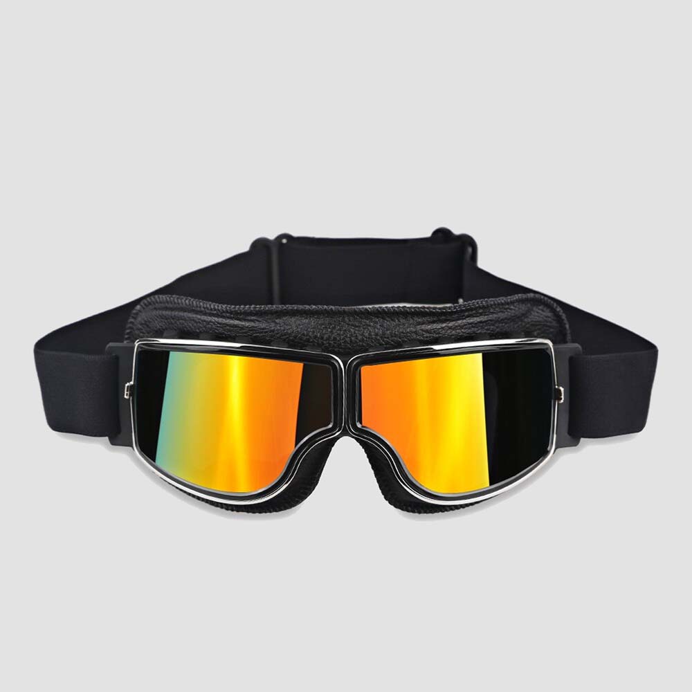 Motorgoggles Over Bril Aviator UV-bescherming Stofdicht Retro Sport Leren Beschermbril voor Motor Fiets | Sulvida