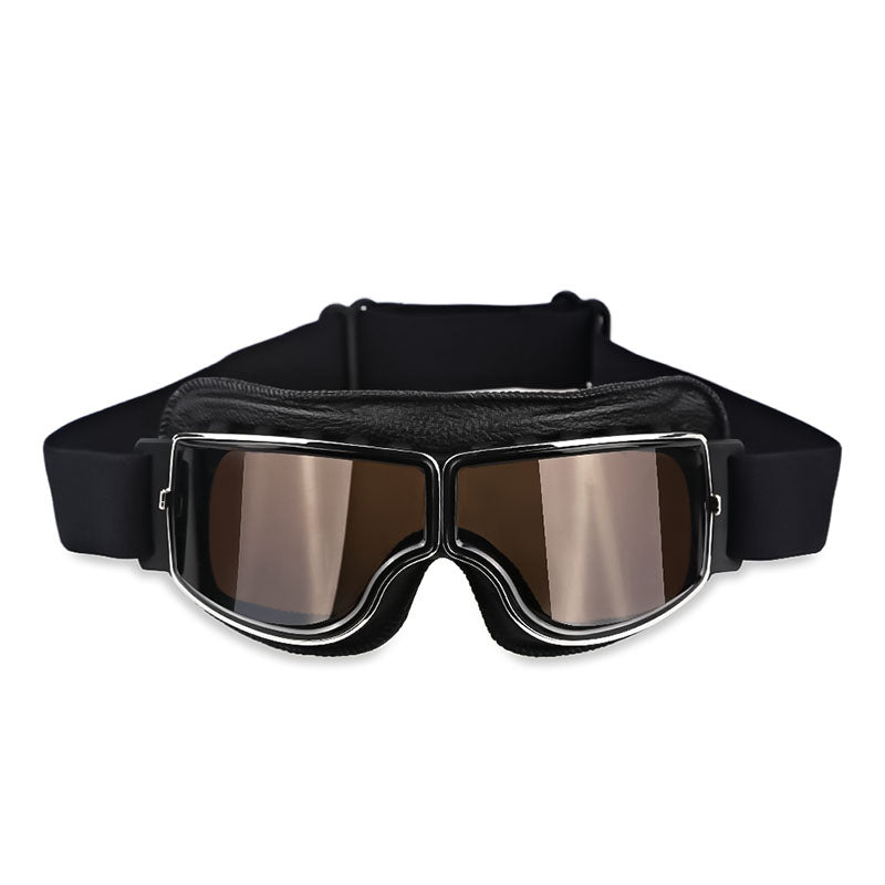 Motorgoggles Over Bril Aviator UV-bescherming Stofdicht Retro Sport Leren Beschermbril voor Motor Fiets | Sulvida