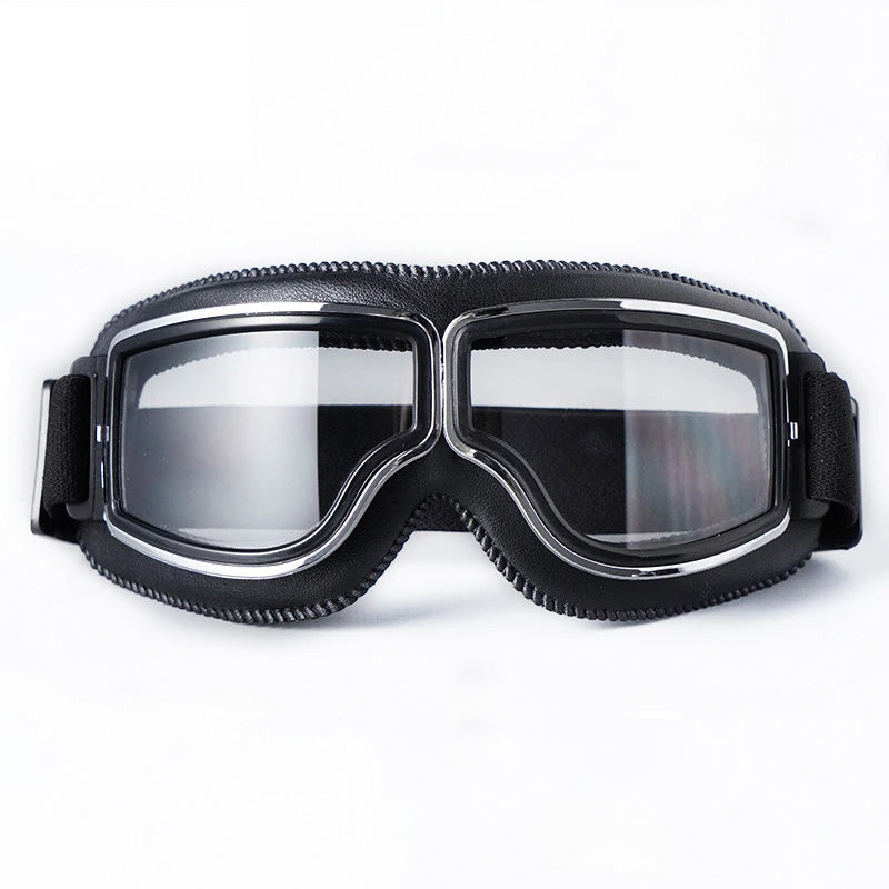 Motorgoggles Over Bril Aviator UV-bescherming Stofdicht Retro Sport Leren Beschermbril voor Motor Fiets | Sulvida