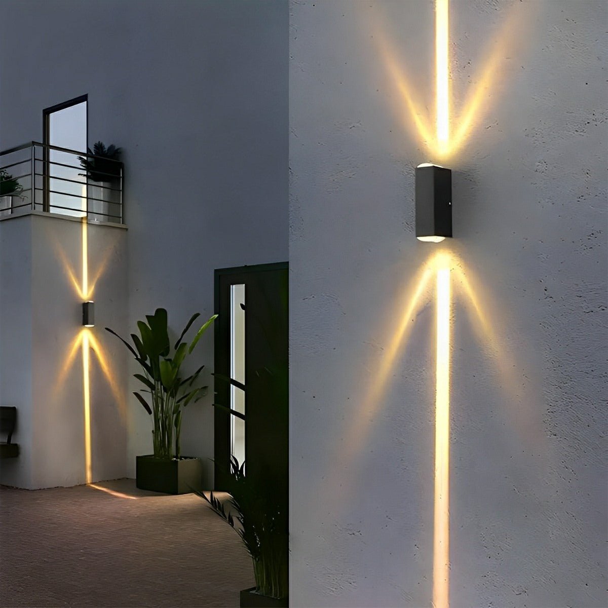 LED-Außenwandleuchte mit Up- und Downlight, IP65-wasserfest, Aluminium-Wandbeleuchtung für Treppen, Flure und Außenbereiche | Sulvida
