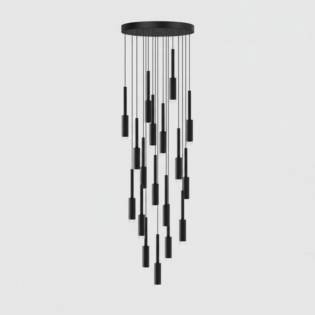 Verstelbare Cilinder Hanglamp Metaal LED Dimbaar Meervoudig Trappenhuis Villa Plafondverlichting Modern | Sulvida