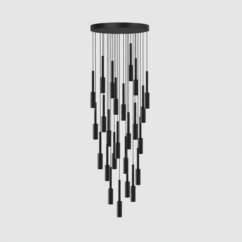 Verstelbare Cilinder Hanglamp Metaal LED Dimbaar Meervoudig Trappenhuis Villa Plafondverlichting Modern | Sulvida