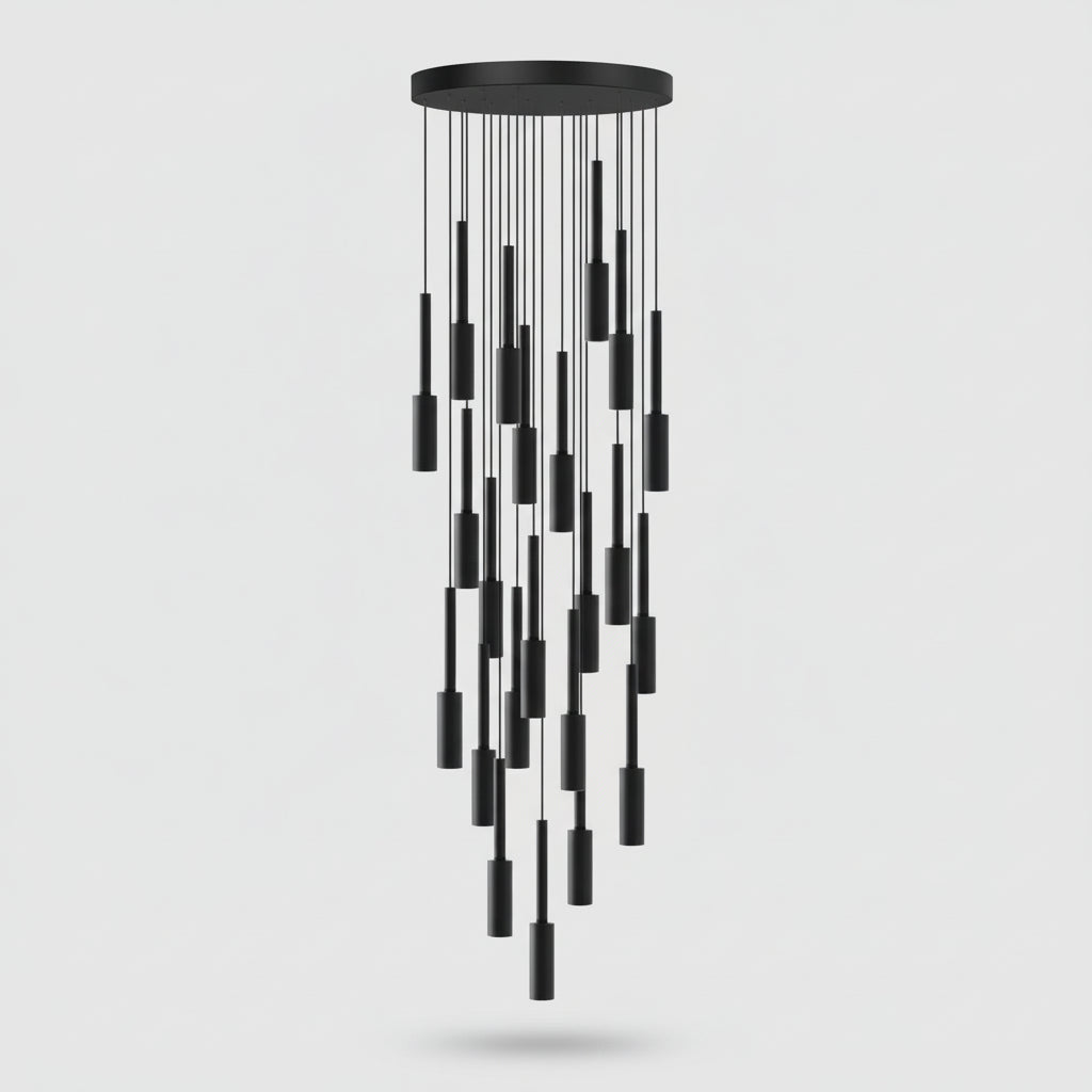Verstelbare Cilinder Hanglamp Metaal LED Dimbaar Meervoudig Trappenhuis Villa Plafondverlichting Modern | Sulvida