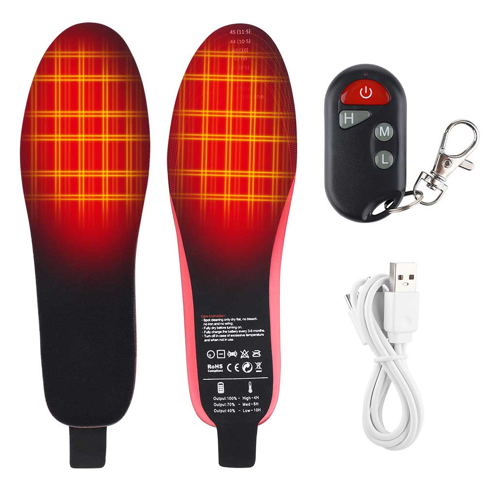 Verwarmde Inlegzolen Oplaadbaar 10 uur Warmte 3 Standen Winterschoenen Thermozolen Unisex Voetverwarming | Sulvida