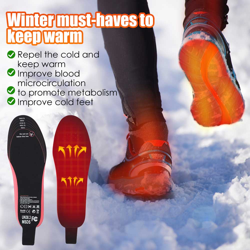 Verwarmde Inlegzolen Oplaadbaar 10 uur Warmte 3 Standen Winterschoenen Thermozolen Unisex Voetverwarming | Sulvida