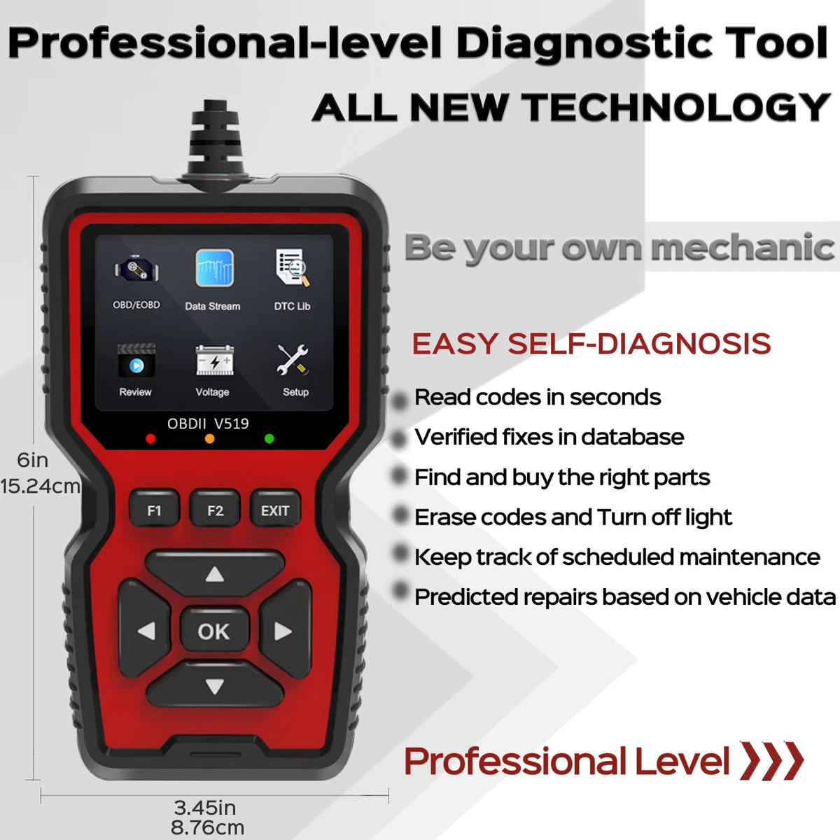 Scanner de diagnostic OBD2 pour voiture avec base de données de 35 000 codes défaut, lecture des données en direct, effacement des codes défaut et diagnostic du véhicule | Sulvida