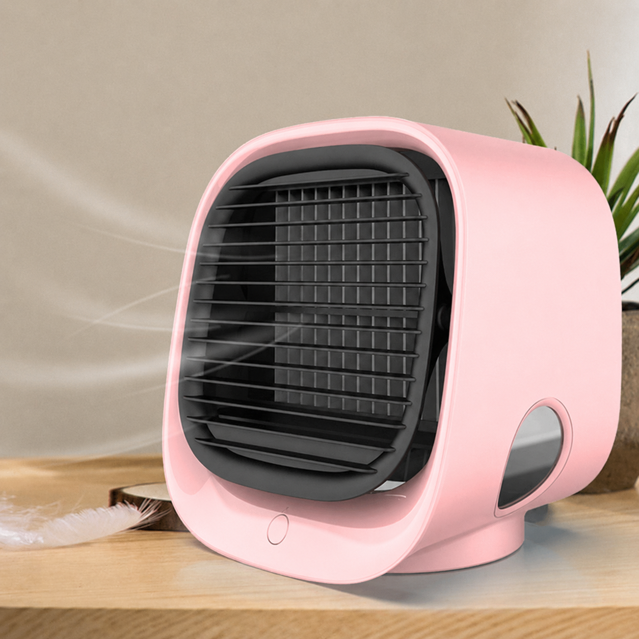 Compacte 2-in-1 Luchtkoeler & Luchtbevochtiger – Mini Airco met LED-Verlichting voor Bureau, Slaapkamer of Kantoor | Sulvida