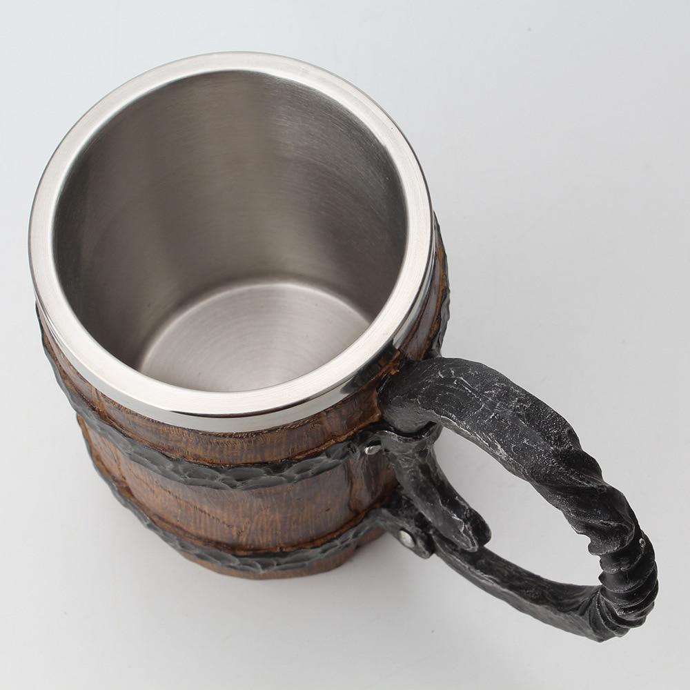 Isolierter Trinkbecher mit Wikinger-Motiven, Edelstahl, doppelwandig, 650 ml, mit Griff, hält Getränke warm oder kalt | Sulvida
