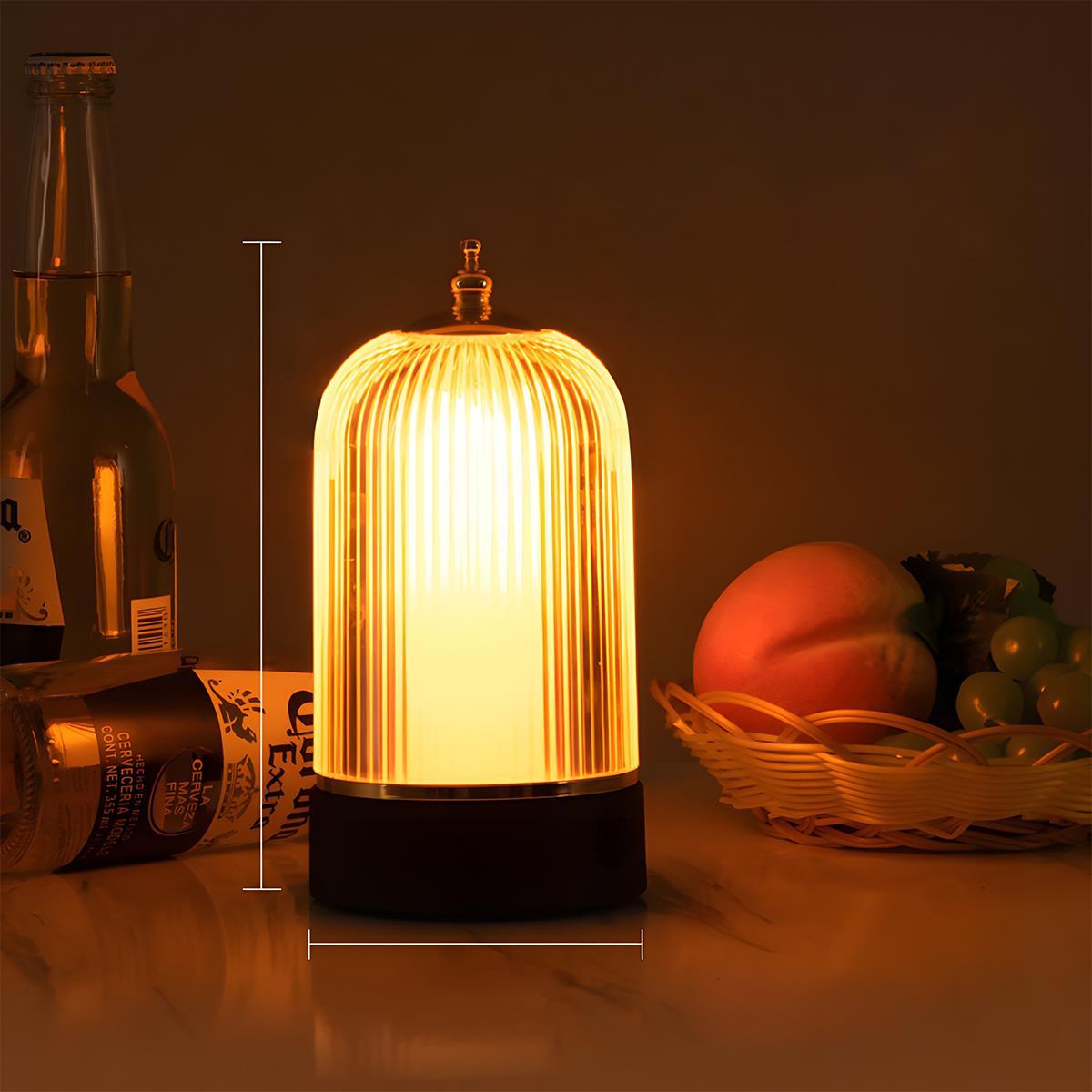 Draagbare Sfeerverlichting Dimbaar Oplaadbaar Metaal Vintage Touch Tafellamp voor Slaapkamer Woonkamer | Sulvida