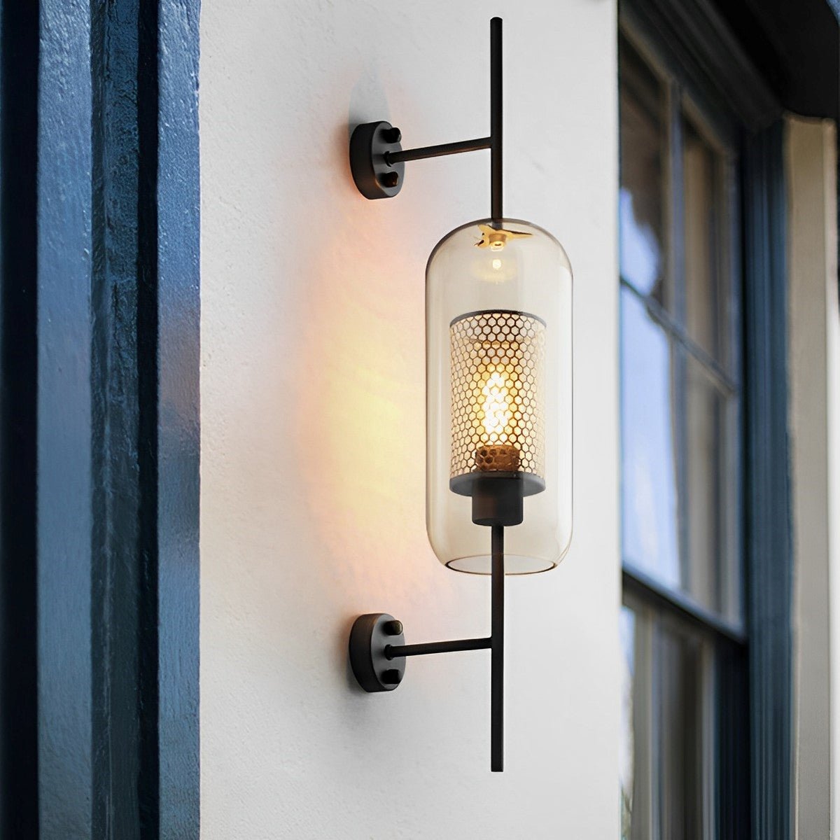 Wandlamp Industrieel Glas Cilinder Warmwit LED E27 Brons Zilver Zwart Gang Woonkamer Slaapkamer Verlichting | Sulvida