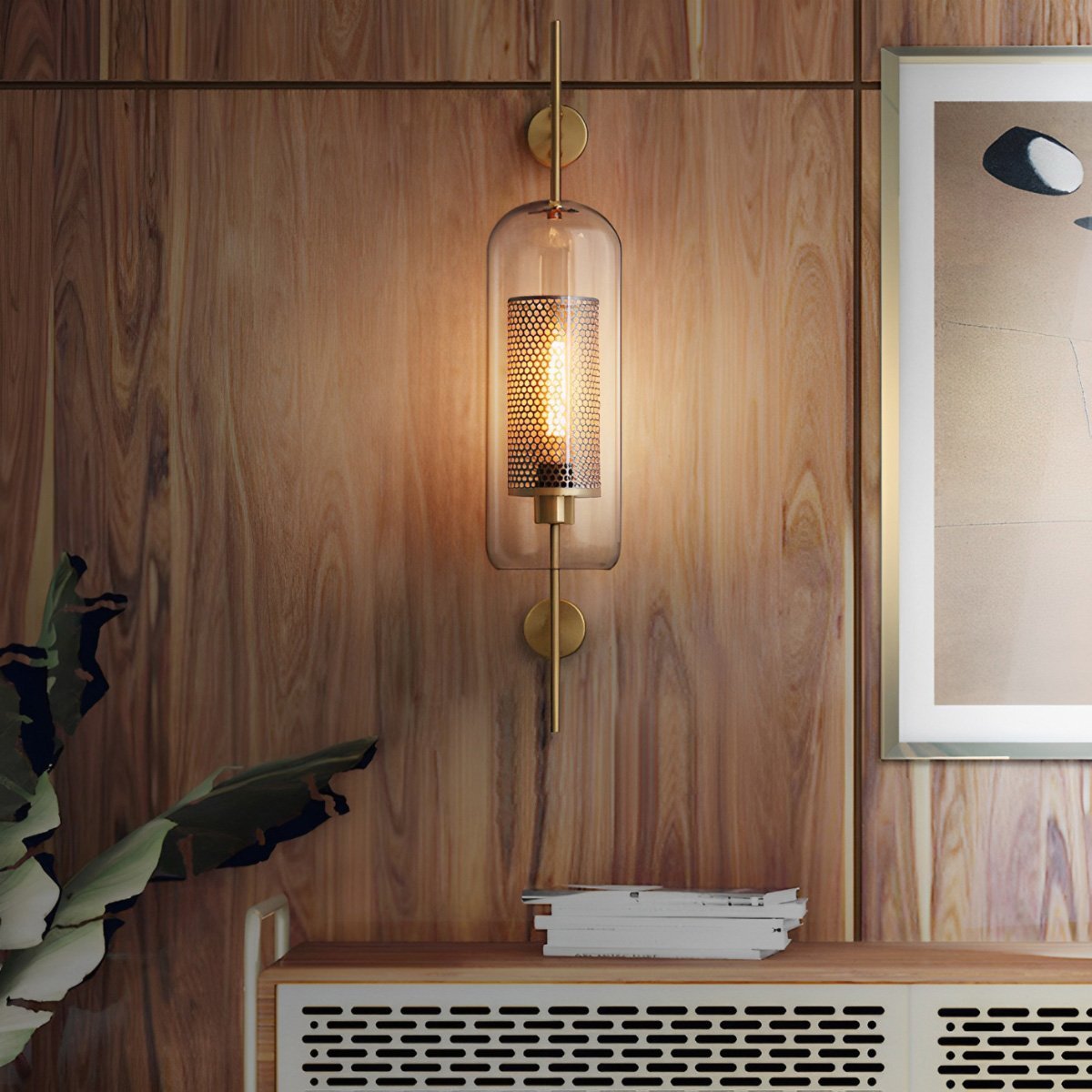 Wandlamp Industrieel Glas Cilinder Warmwit LED E27 Brons Zilver Zwart Gang Woonkamer Slaapkamer Verlichting | Sulvida