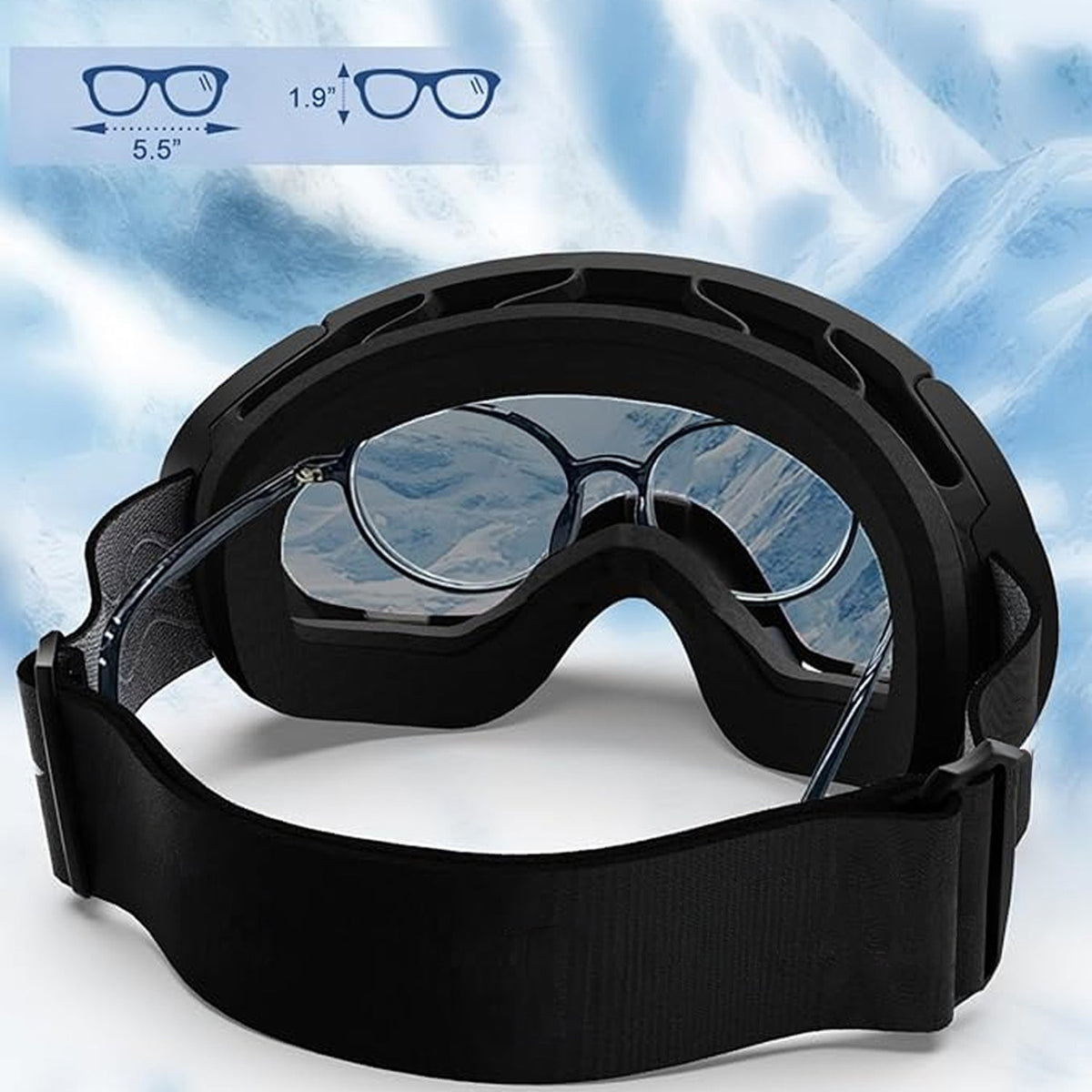 Masque de ski avec système antibuée et protection UV400, pour snowboard, ski et sports d’hiver, unisexe, sûr et offrant une vision claire | Sulvida