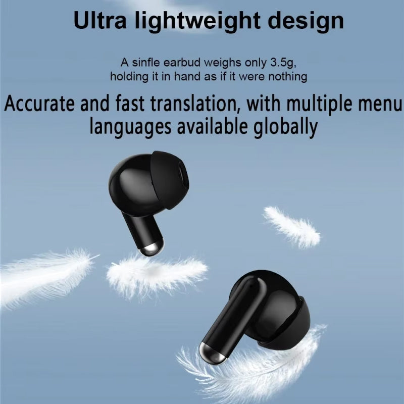 Écouteurs traducteurs sans fil, 144 langues, traduction en temps réel, réduction du bruit, Bluetooth 5.3, communication internationale | Sulvida